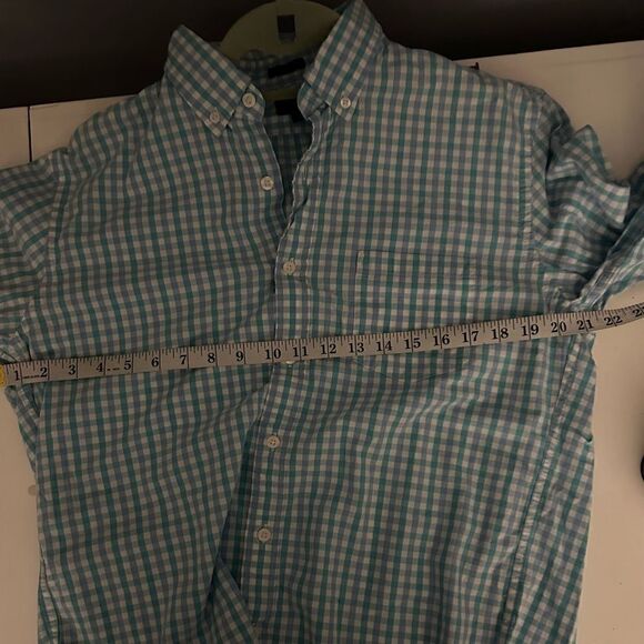 J. Crew Light Blue Plaid Slim Button Down Shirt Size Large - Picture 3 of 4